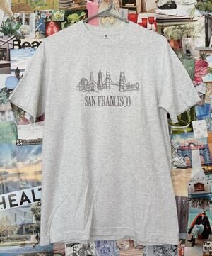 Light Grey San Francisco Crewneck Cotton T-Shirt M